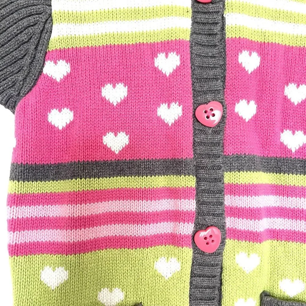 Gymboree Girls Sweater Size 3T Toddler Hearts Winter Christmas Cozy Comfy Baby